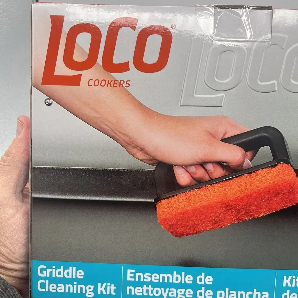 LoCo Cookers Griddle Cleaning Kit, Griddle & Grill Scrubber, Scraper, 2 bottles